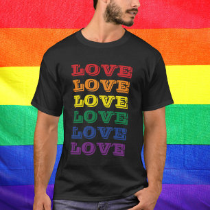 LGBTQ Gay Pride-Liebe Anpassbare, mehrfache Text T-Shirt