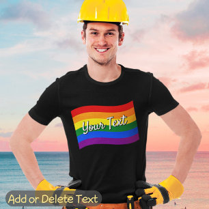 LGBTQ-Gay Pride mit Rainbow-Flag-Sondertext T-Shirt