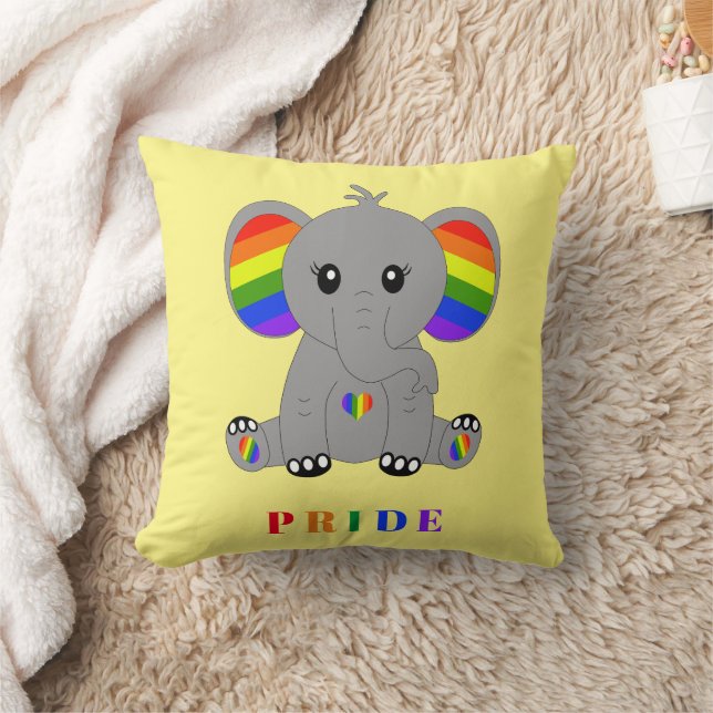 LGBTQ-Gay Pride - niedlicher Elefant mit Regenboge Kissen (Decke)