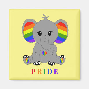 LGBTQ-Gay Pride - niedlicher Elefant mit Regenboge Magnet