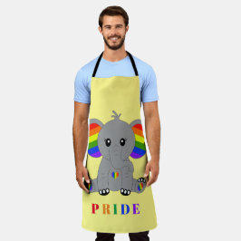 LGBTQ-Gay Pride - niedlicher Elefant mit Regenboge Schürze