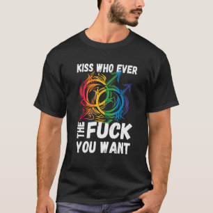 Lgbtq Gay Pride Regenbogen Kuss Wen Immer Du Wills T-Shirt
