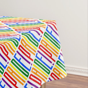 LGBTQ Gay Pride-Regenbogen-Typografie-Muster Tischdecke