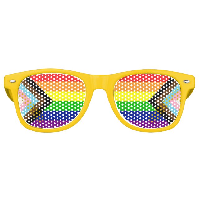 LGBTQ+ Gay Progress Pride Klassische Sonnenbrille (Vorderseite)