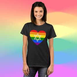 LGBTQ Gay Rainbow Flag Herz Jüdischer Star von Dav T-Shirt