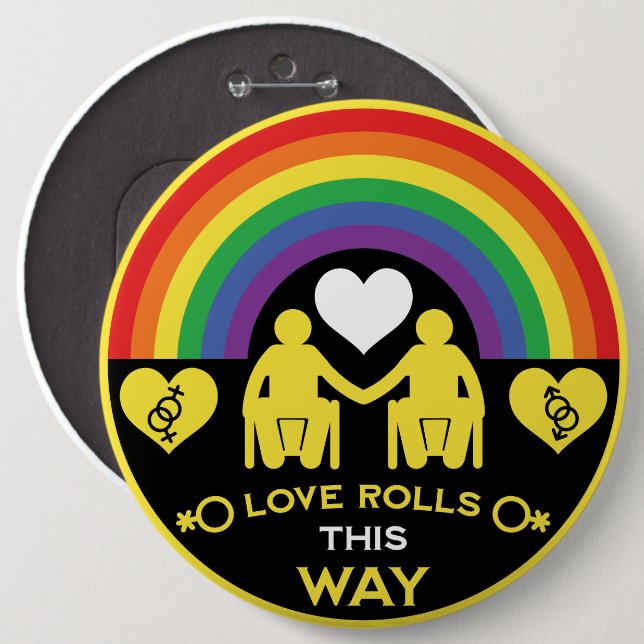 LGBTQ Gay Rollstuhl Behinderung Prix Button (Vorne & Hinten)