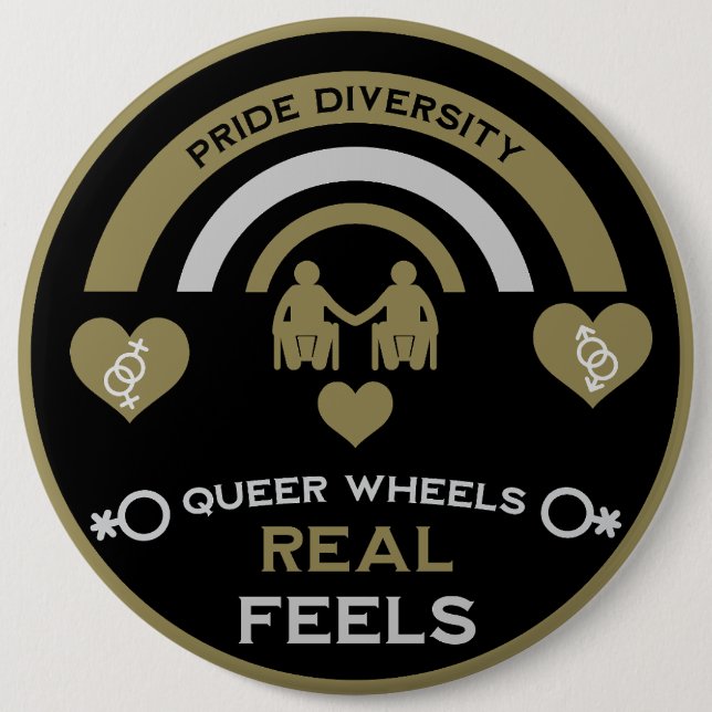 LGBTQ Gay Rollstuhl Behinderung Prix Button (Vorderseite)