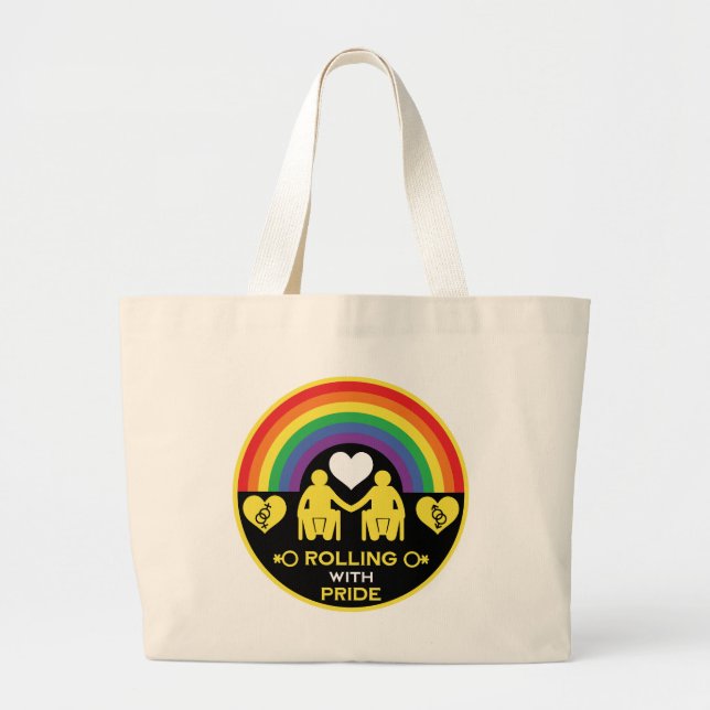 LGBTQ Gay Rollstuhl Behinderung Prix Jumbo Stoffbeutel (Vorne)