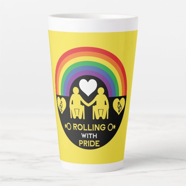 LGBTQ Gay Rollstuhl Behinderung Prix Milchtasse (Vorderseite)