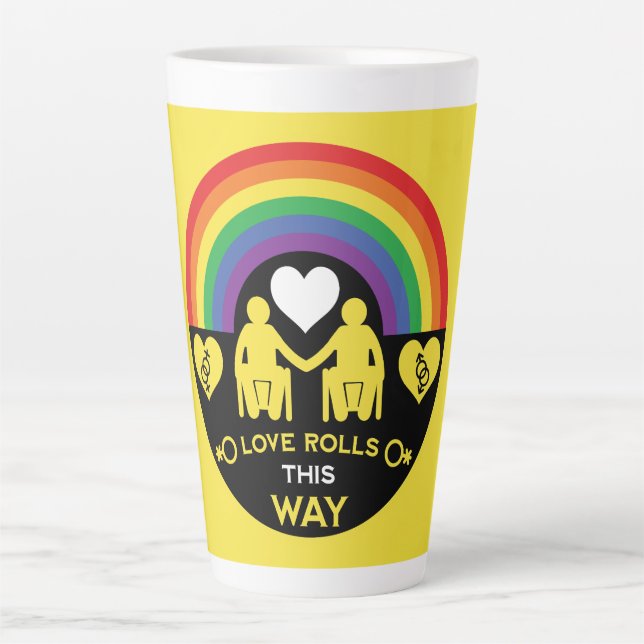 LGBTQ Gay Rollstuhl Behinderung Prix Milchtasse (Vorderseite)