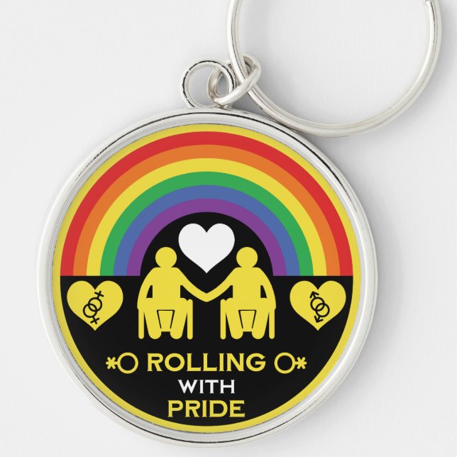LGBTQ Gay Rollstuhl Behinderung Prix Schlüsselanhänger (Vorne)