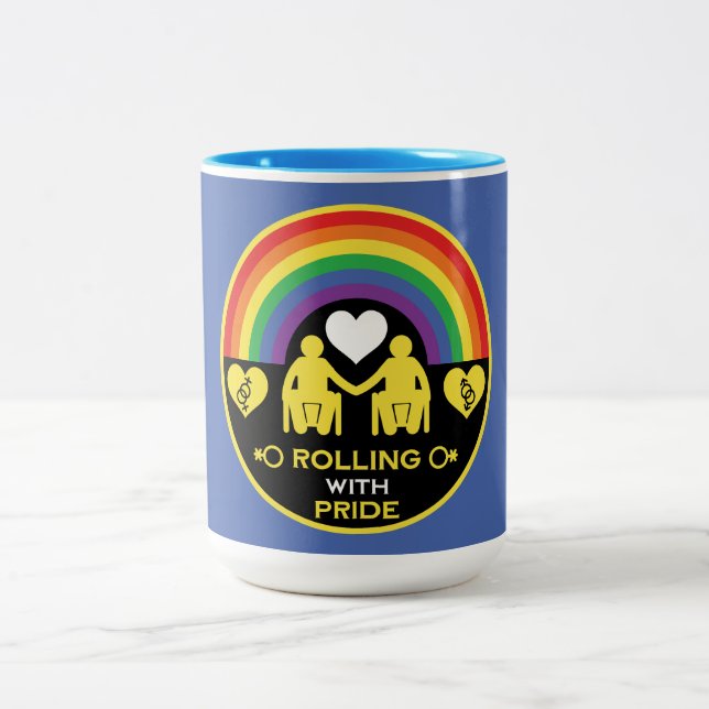 LGBTQ Gay Rollstuhl Behinderung Prix Zweifarbige Tasse (Mittel)
