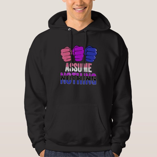 LGBTQ Genderfluid Pride Assume Nothing Gender Flui Hoodie (Vorderseite)