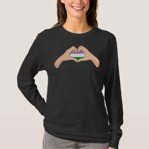 Lgbtq Genderqueer Pride Flag Hand Heftsignatur Gen T-Shirt