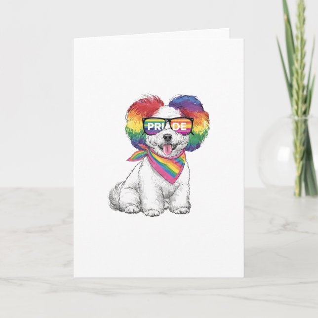 LGBTQ+ General Greetings Card - Rainbow Pup Einladung (Vorderseite)