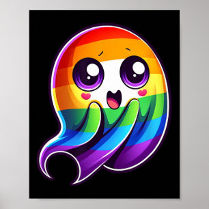 Lgbtq Ghost Rainbow Gay Pride Funny Poster