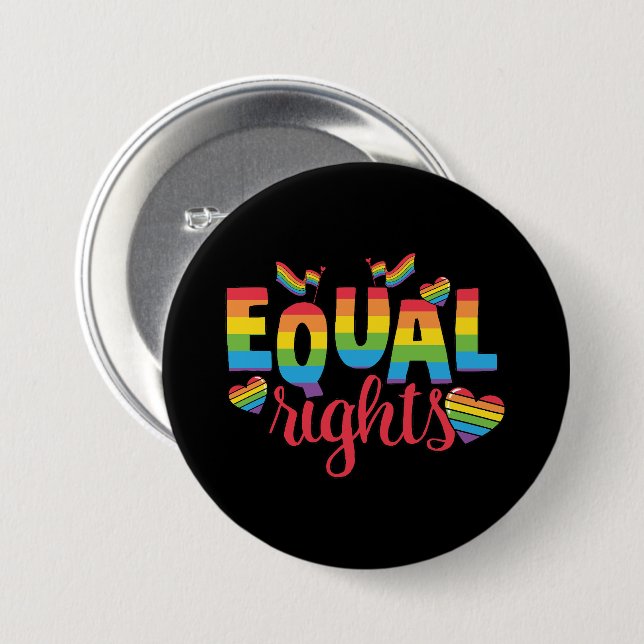 LGBTQ - Gleichberechtigung - Farben für Regenbogen Button (Vorne & Hinten)