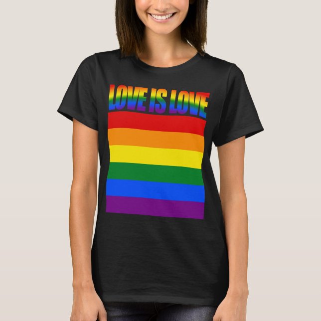 LGBTQ Gleichwertige Liebe LGBT-Regenbogenflagge Ga T-Shirt (Vorderseite)