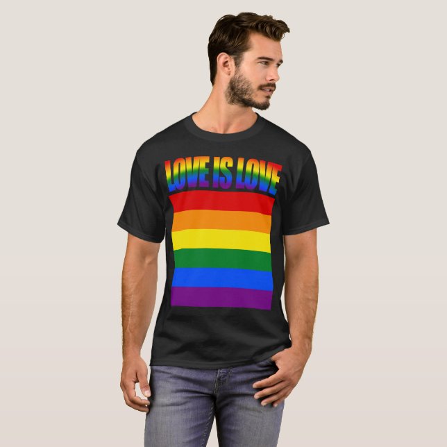 LGBTQ Gleichwertige Liebe LGBT-Regenbogenflagge Ga T-Shirt (Vorne ganz)