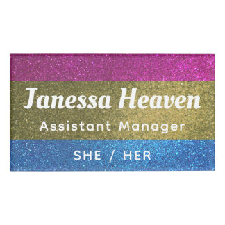 LGBTQ Glitzer Funkelnd Angehörige Namenschild