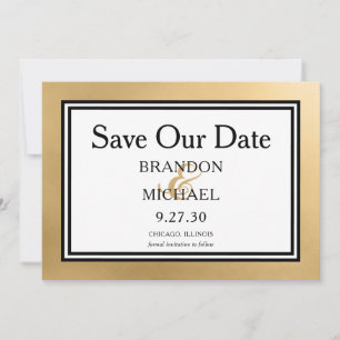 LGBTQ Gold Moderne Hochzeiten sparen das Datum Save The Date