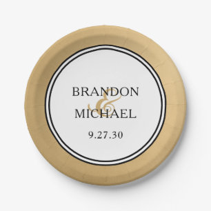 LGBTQ Gold Moderne Hochzeitszettel Pappteller