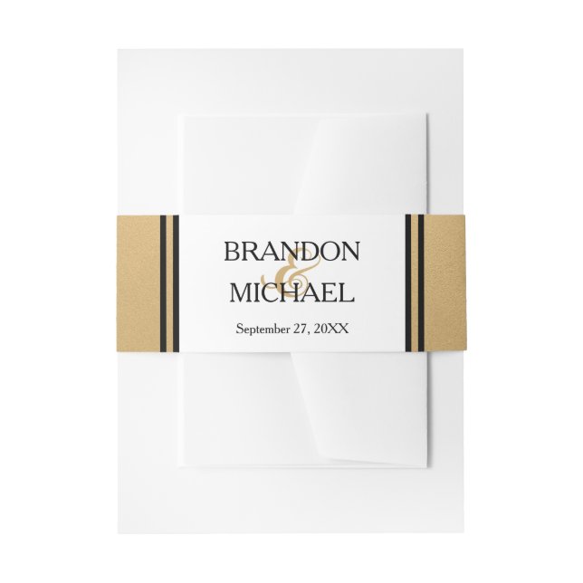 LGBTQ Gold Schwarze offizielle Einladung Einladungsbanderole (Vorderseite Beispiel)