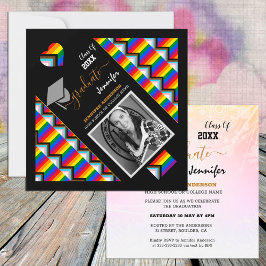 LGBTQ Graduate & Rainbow Progress Flag Abschluss Einladung