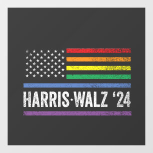 LGBTQ Harris Walz American Flag Election 2024 Fensteraufkleber