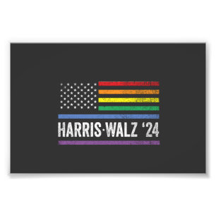 LGBTQ Harris Walz American Flag Election 2024 Fotodruck