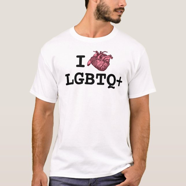 LGBTQ+ Herz: anatomisch richtiges Herz T-Shirt (Vorderseite)