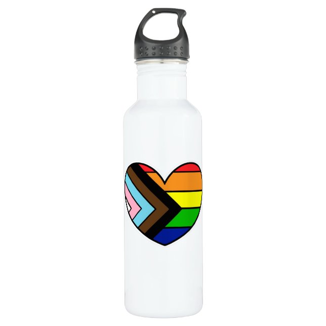 LGBTQ+ Herz Edelstahl-Wasserflasche Edelstahlflasche (Vorderseite)