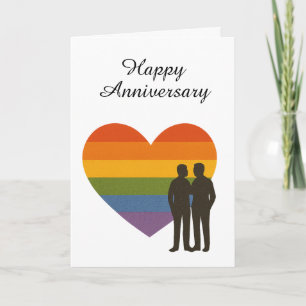 LGBTQ+ Herz Stolz Jubiläum – Schwule Liebe  Karte