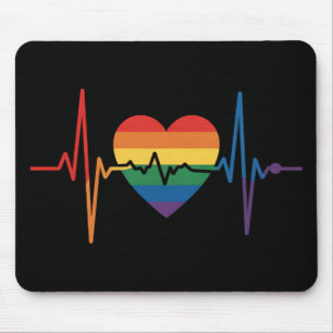 LGBTQ Herzschlag Herzschmerzen Gay Lesbian Trans B Mousepad