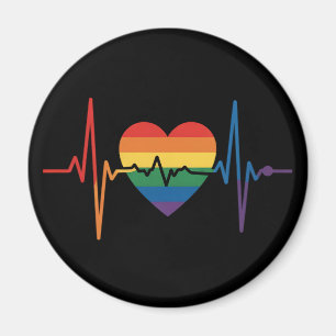 LGBTQ Herzschläge Herz Stolz Schwul Lesbisch Trans Magnet