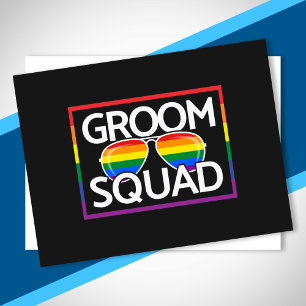 LGBTQ Hochzeit Gay Pride passende Groomsmen-Squad Postkarte