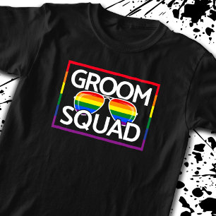 LGBTQ Hochzeit Gay Pride passende Groomsmen-Squad T-Shirt