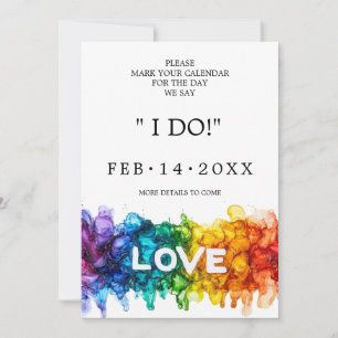 🌈 🐦 LGBTQ Hochzeit mit Liebe gestaltet Save The Date