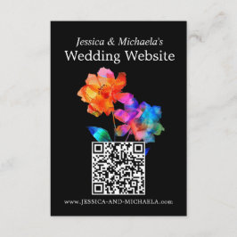 🌈 LGBTQ Hochzeitswebsite-Adresse Petals & Pride Begleitkarte