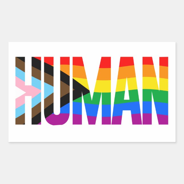 LGBTQ HUMAN RECHTECKIGER AUFKLEBER (Vorderseite)