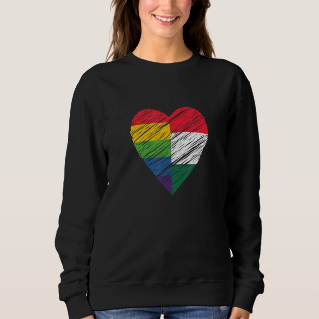 LGBTQ Hungary Gay Pride Heart for Gay and Lesbian  Sweatshirt (Vorderseite)