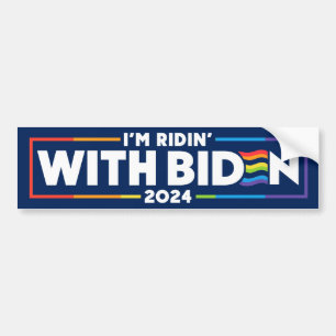 LGBTQ I'm Ridin' mit Biden 2024 Autoaufkleber