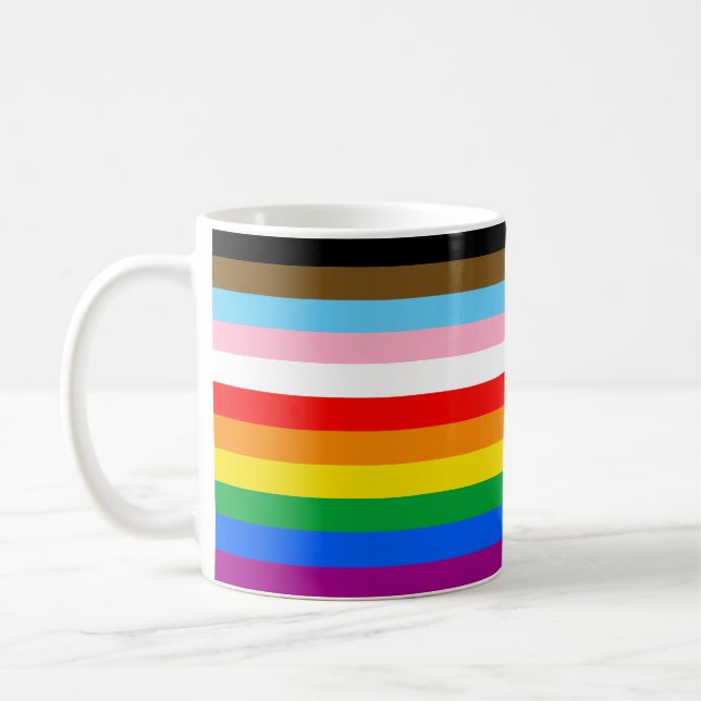 LGBTQ+-Inklusiv-Flag Kaffeetasse (Links)