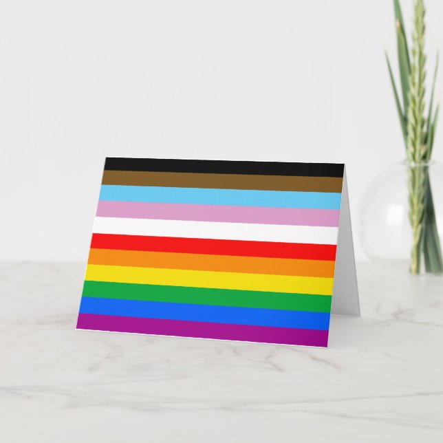 LGBTQ+ INKLUSIVE PRIDE FLAG FEIERTAGSKARTE (Vorderseite)