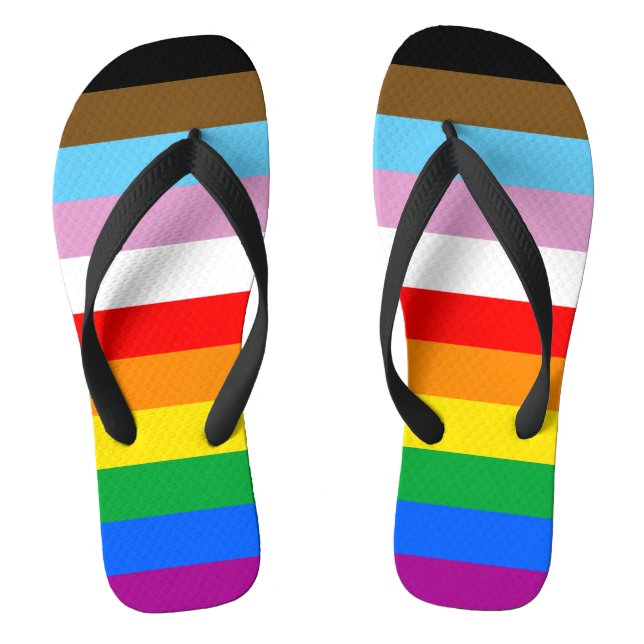 LGBTQ+ INKLUSIVE PRIDE FLAG FLIP FLOPS (Fußbett)
