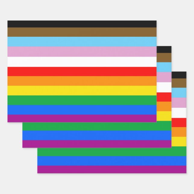 LGBTQ+ INKLUSIVE PRIDE FLAG GESCHENKPAPIER SET (Set)