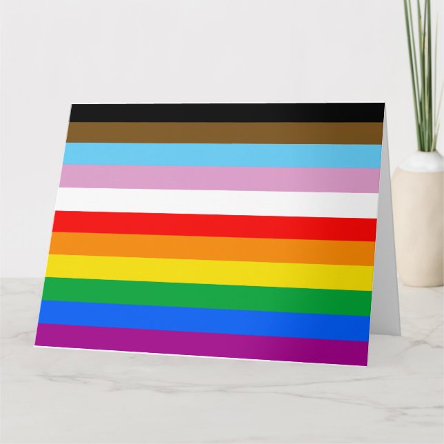 LGBTQ+ INKLUSIVE PRIDE FLAG KARTE (Vorderseite)