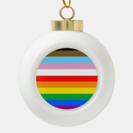 LGBTQ+ INKLUSIVE PRIDE FLAG KERAMIK Kugel-Ornament