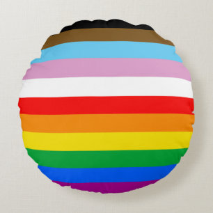 LGBTQ+ INKLUSIVE PRIDE FLAG RUNDES KISSEN