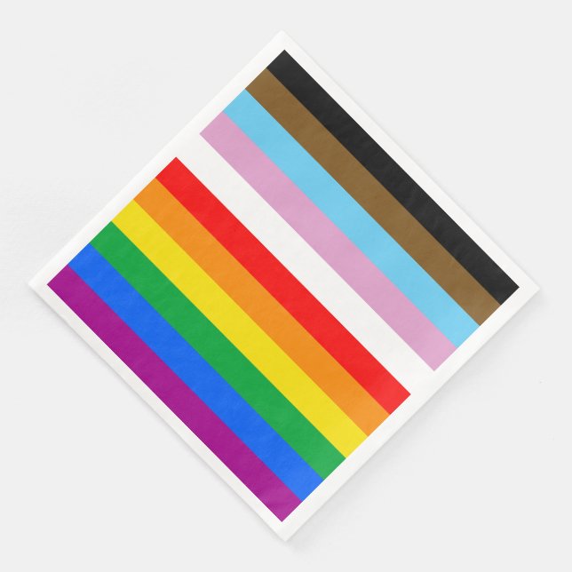 LGBTQ+ INKLUSIVE PRIDE FLAG SERVIETTE (Ecke)
